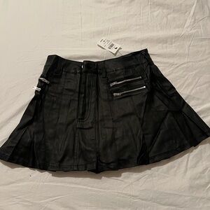 Windsor Black Mini Skirt with Zipper Details